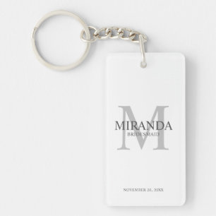 Personalised Bridesmaid's Monogram and Name Key Ring