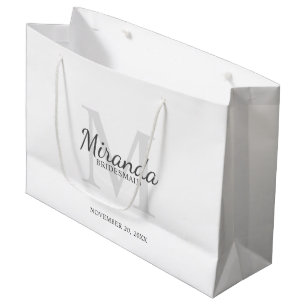 Personalised Bridesmaid's Monogram and Name Large Gift Bag