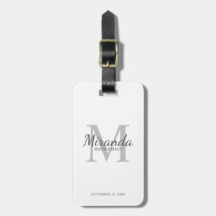 Personalised Bridesmaid's Monogram and Name Luggage Tag