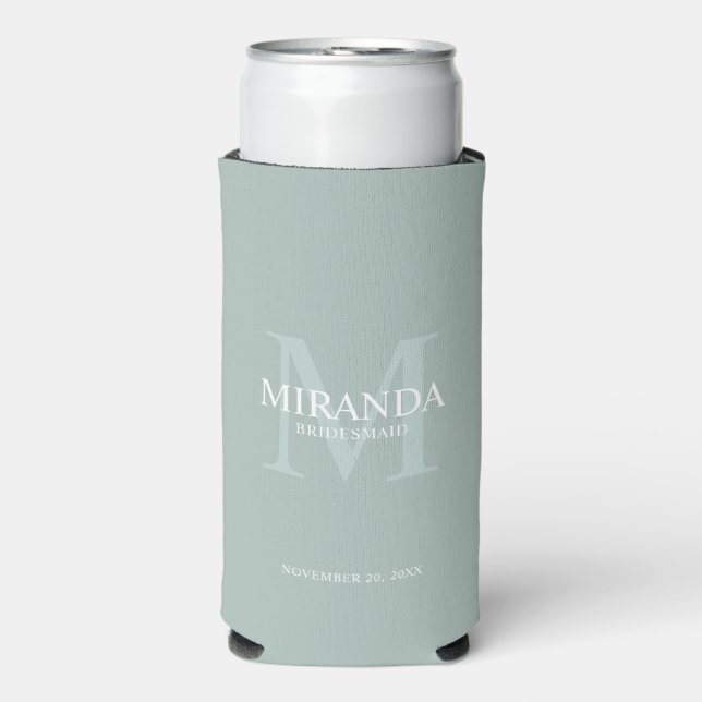 Personalised Bridesmaid's Monogram and Name Seltzer Can Cooler (Seltzer Front)