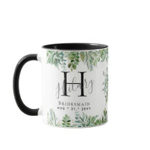 Personalised Bridesmaids Monogram Greenery Wedding