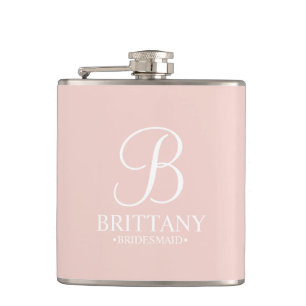 Personalised Bridesmaid's Name and Monogram Hip Flask