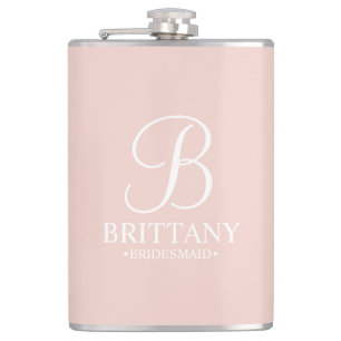 Personalised Bridesmaid's Name and Monogram Hip Flask