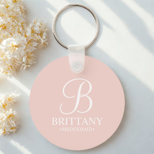 Personalised Bridesmaid's Name and Monogram Key Ring