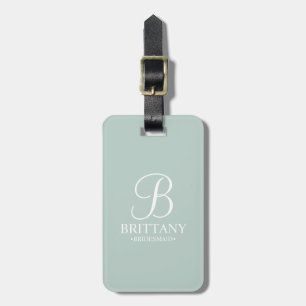 Personalised Bridesmaid's Name and Monogram Luggage Tag