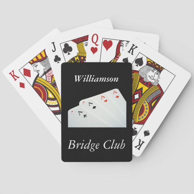 Personalised Bridge Canasta Spades Name Elegant Playing Cards (Back)