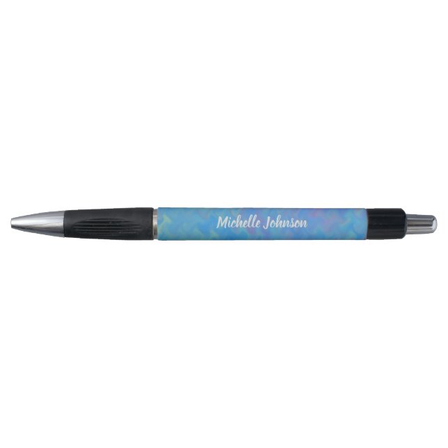 Personalised Bright Blue Marbled Art (Front)