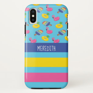 Personalised Bright Blue Shaped Pool Floats Case-Mate iPhone Case