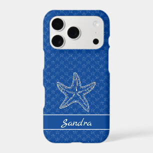Personalised  Bright Blue White  Starfish 