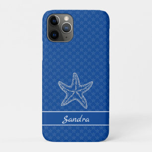 Personalised  Bright Blue White  Starfish  Case-Mate iPhone Case