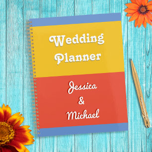 Personalised Bright Colour Block Modern Wedding Planner