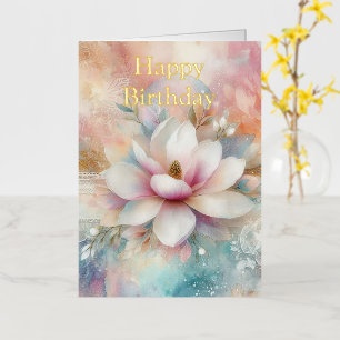 Personalised Bright Coloured Pink Roses Birthday Foil Greeting Card