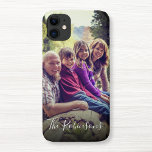 Personalised Bright Filter Family Photo Name iPhone 15 Case<br><div class="desc">Easily personalise this iPhone case with your custom favourite family photos enhanced with a fun bright filter and name written in modern calligraphy.</div>