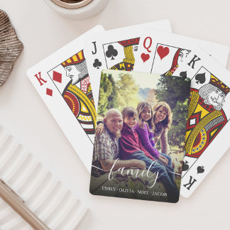 Personalised Bright Filter Family Photo Name Playing Cards