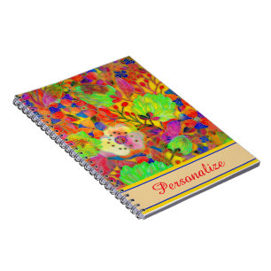 Personalised Bright floral Notebook