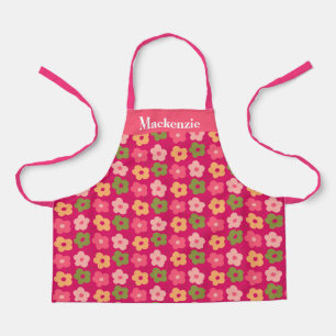 Personalised Bright Floral Sweet Kids Apron