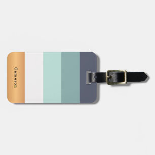 Personalised Bright Heues & Faux Gold Luggage Tag