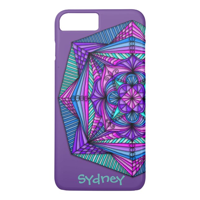 Personalised Bright Mandala iPhone 7 Plus Case (Back)