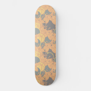 Personalised Bright Modern Bud & Flower Pattern Skateboard