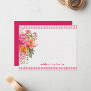 Personalised Bright Pink Floral Card