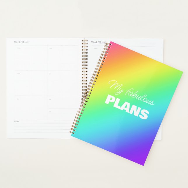 Personalised Bright Rainbow Planner (Display)