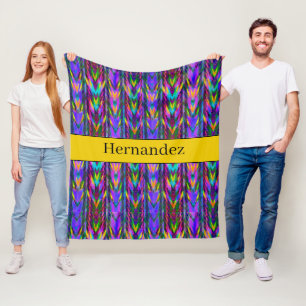Personalised bright southwest chevron pattern fleece blanket
