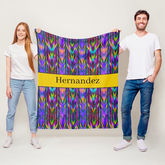 Personalised bright southwest chevron pattern fleece blanket (In Situ)