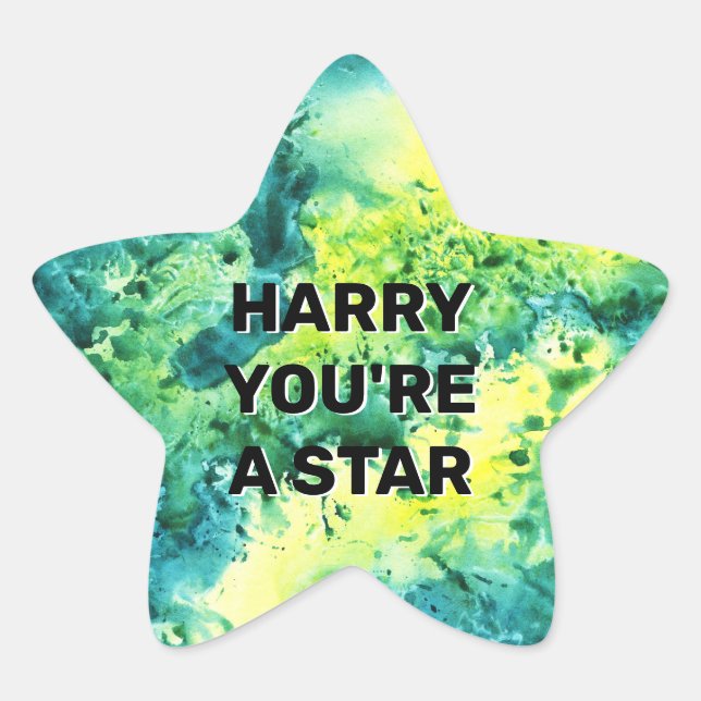 Personalised Bright Star Reward Chart School Kids Star Sticker (Front)