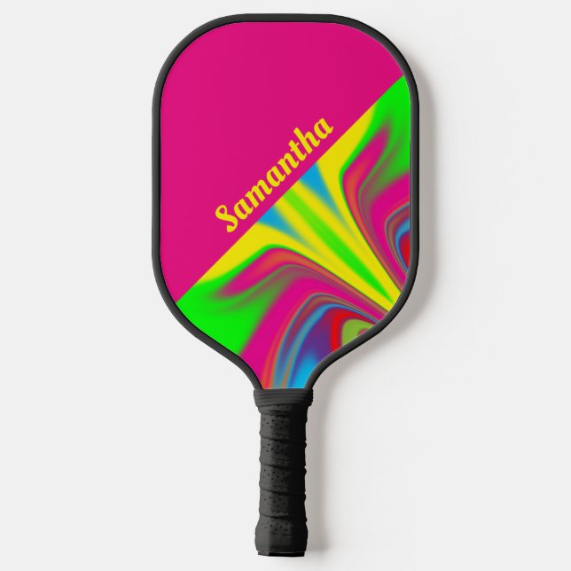 Personalised Bright Tie Dye  Pickleball Paddle (Back)