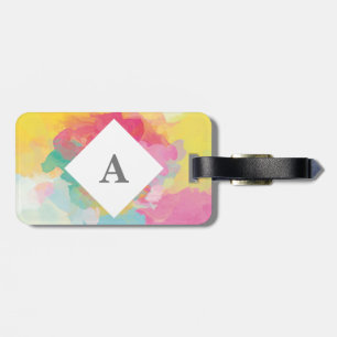 Personalised Bright Watercolour luggage tag