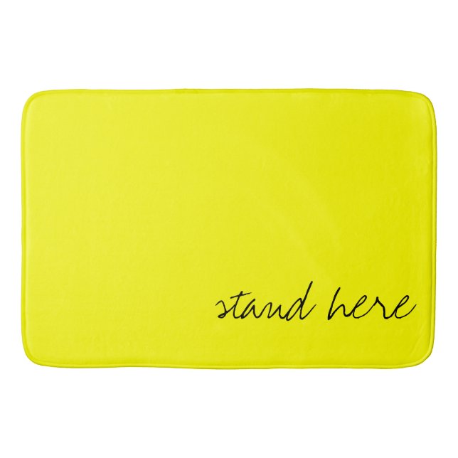 Personalised Bright Yellow Bath Mat (Front)