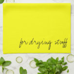 Personalised Bright Yellow Tea Towel<br><div class="desc">Customise it to say whatever you'd like. Black,  fun text on a bright,  pure yellow.</div>