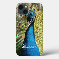 Personalised Brilliant Blue Peacock