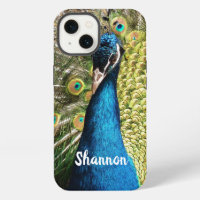 Personalised Brilliant Blue Peacock