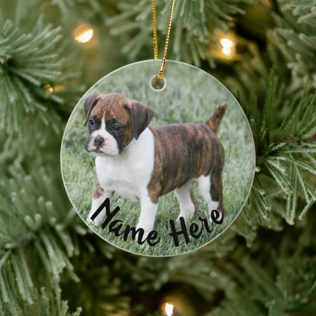 Personalised Brindle  Boxer  Christmas Ornament (Tree)