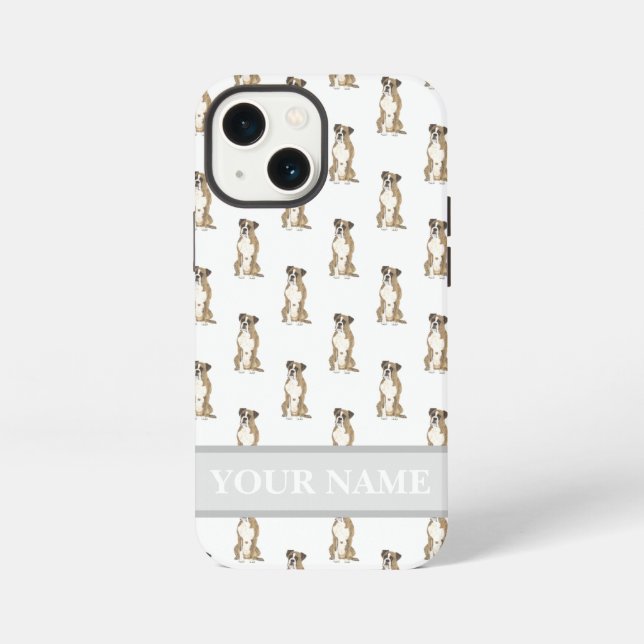 Personalised Brindle Boxer Dog iPhone Case (Back)
