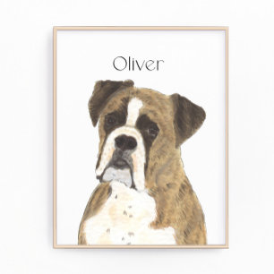 Personalised Brindle Boxer Dog  Photo Print