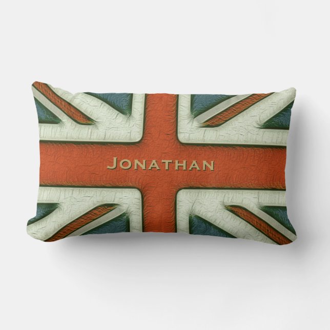 Personalised British Flag Lumbar Cushion (Front)