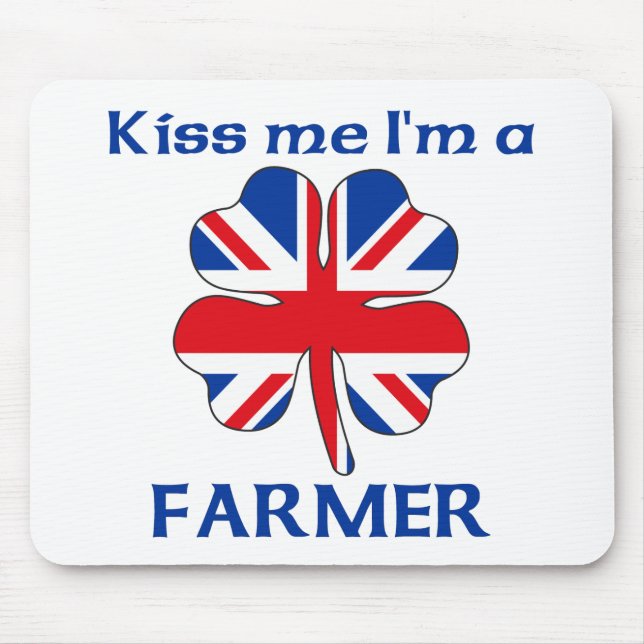 Personalised British Kiss Me I'm Farmer Mouse Pad (Front)