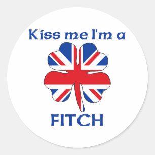 Personalised British Kiss Me I'm Fitch Classic Round Sticker