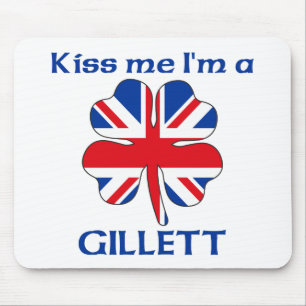 Personalised British Kiss Me I'm Gillett Mouse Pad