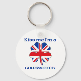 Personalised British Kiss Me I'm Goldsworthy Key Ring