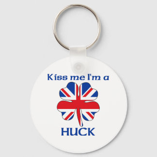 Personalised British Kiss Me I'm Huck Key Ring