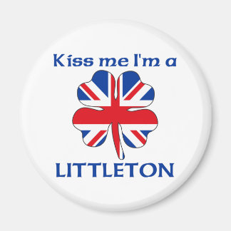 Personalised British Kiss Me I'm Littleton Magnet