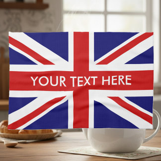 Personalised British Union Jack flag kitchen towel