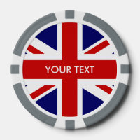 Personalised British Union Jack flag poker chips