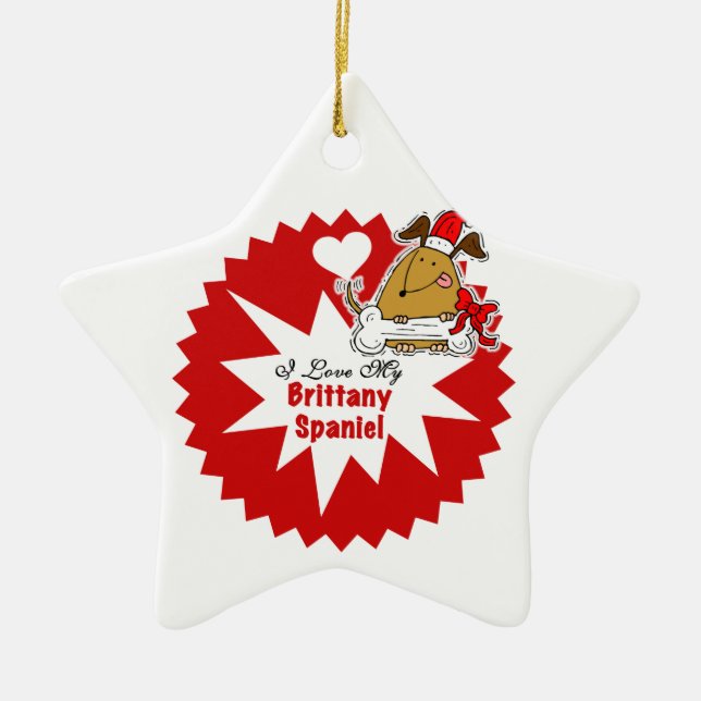 Personalised Brittany Spaniel Keepsake Ornament (Front)