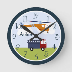 Personalised Brody Transportation Kids Clock