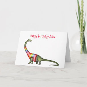 Personalised Brontosaurus birthday card