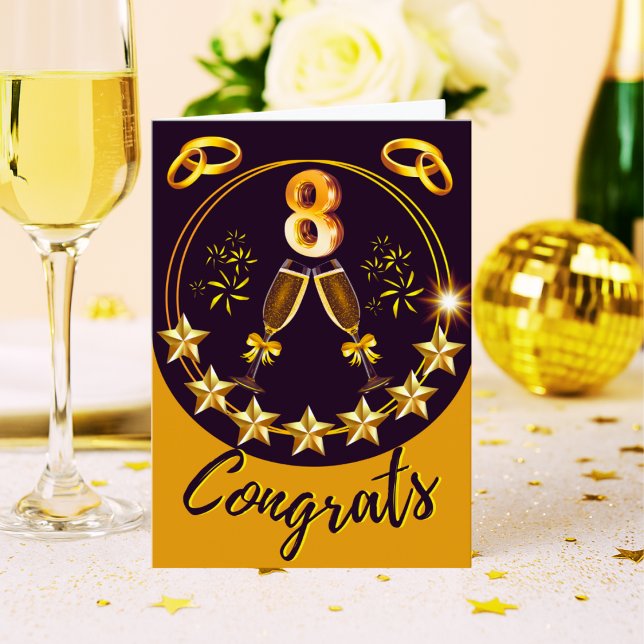Personalised Bronze 8th Anniversary Card Couple (Creator Uploaded)